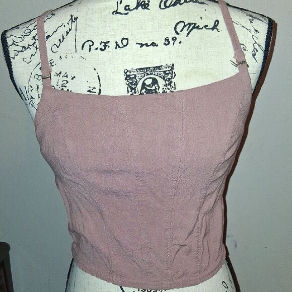 Free People Pink Women's Corset Crop Top Size Small - Picture 2 of 6